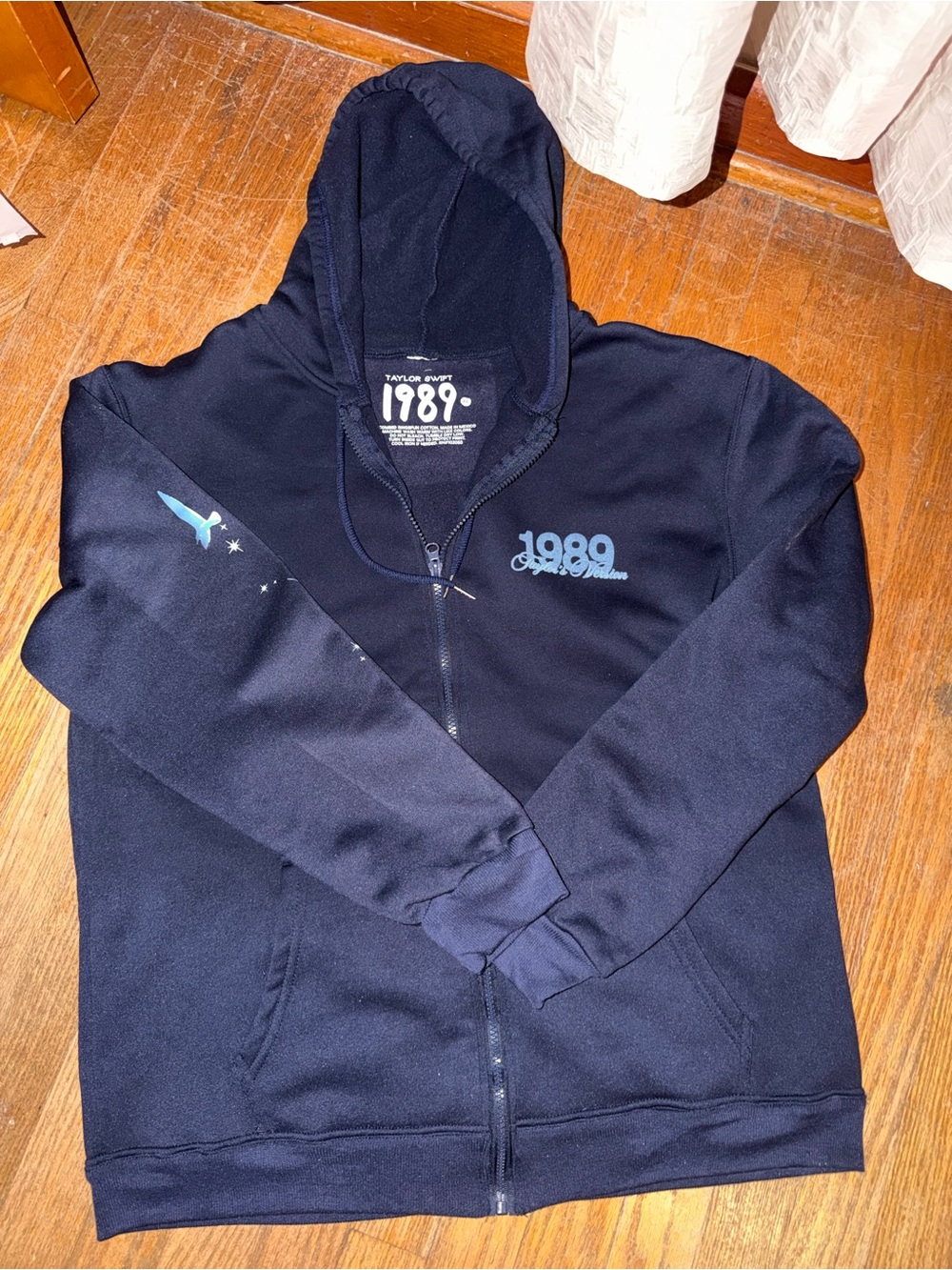Taylor Swift Navy Hoodie with Light Blue 1989 Logo